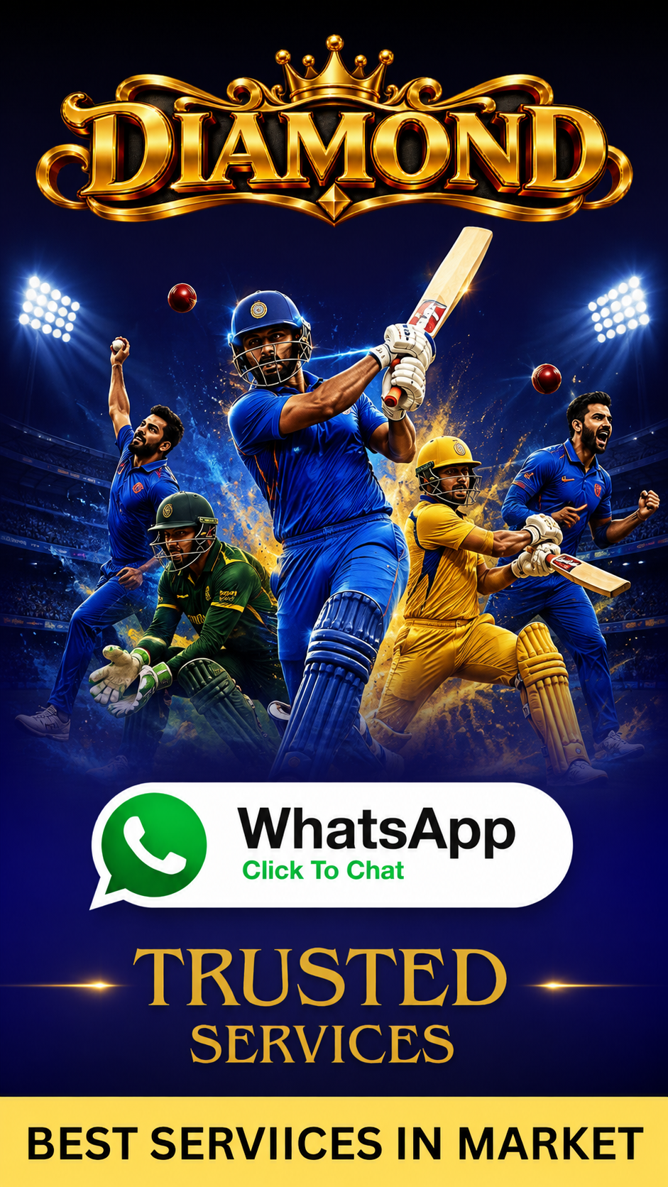 DIAMOND best services poster with WhatsApp click to chat